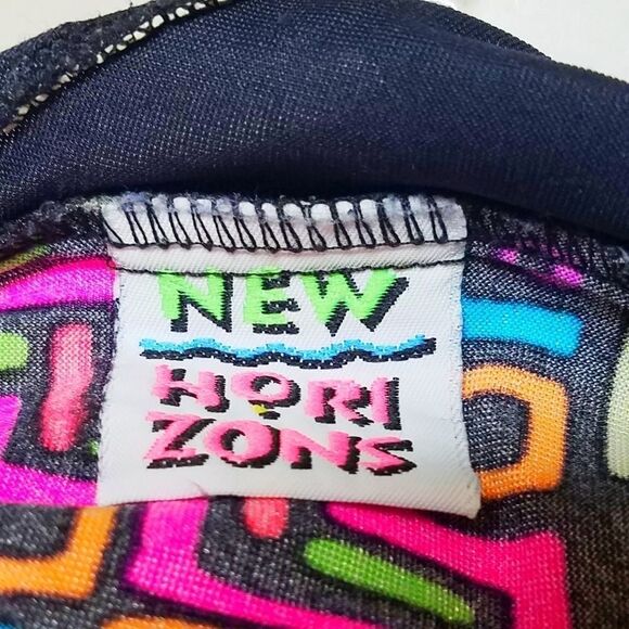 VINTAGE New Horizons Neon Retro Strappy Swimsuit - Picture 10 of 15